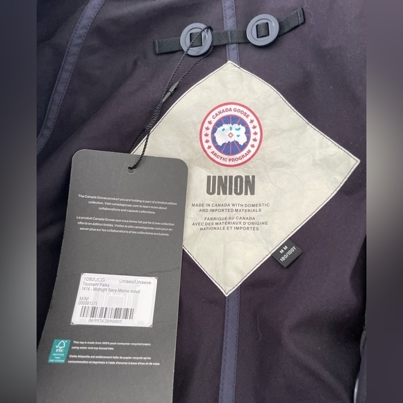 Canada Goose X Union NBA WITH UNION TOUSSAINT PARKA UNISEX MARINE NAVY NWT - Picture 8 of 11